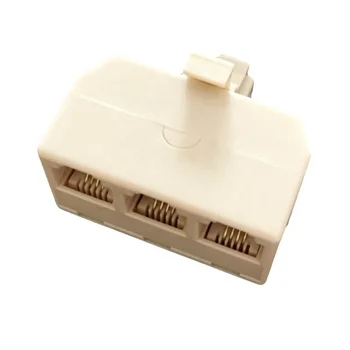 Wholesale 1Male plug to 3 Female LAN Ethernet RJ11 6p4c Splitter Cable Adapter 2 Way Extender Adapter Connector