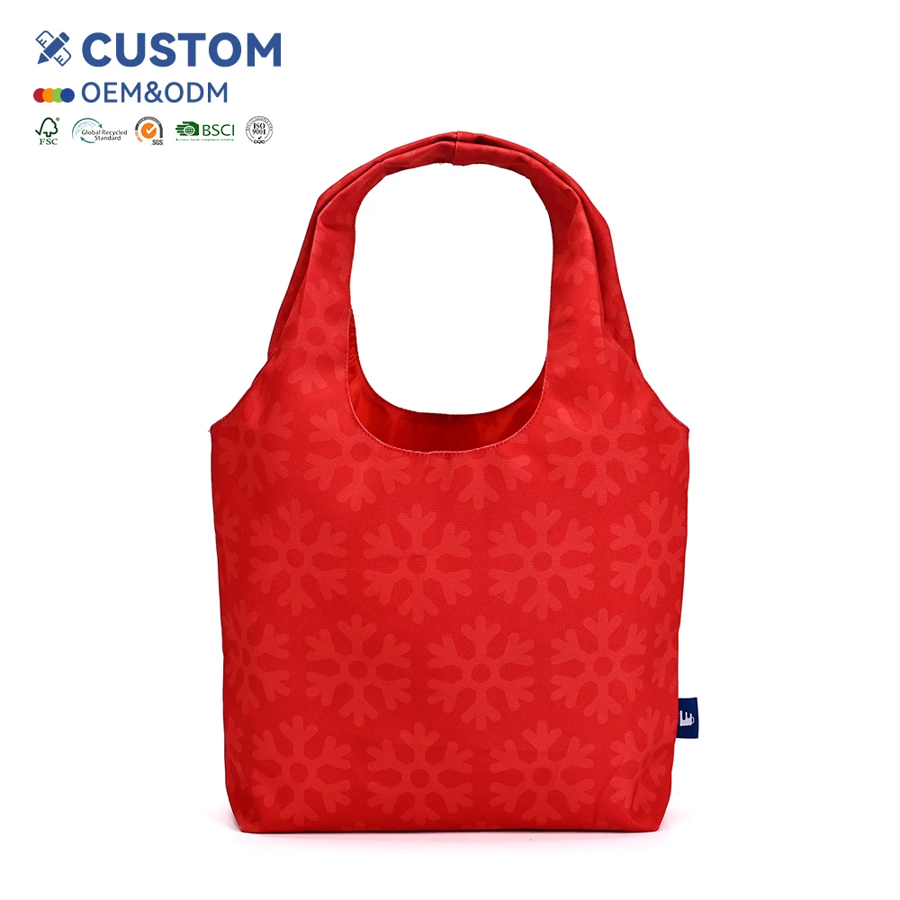 Cheap Customize Ripstop Nylon Foldable Tote Bag Folding Grocery Polyester Bag Foldable Reusable Shopping Bags