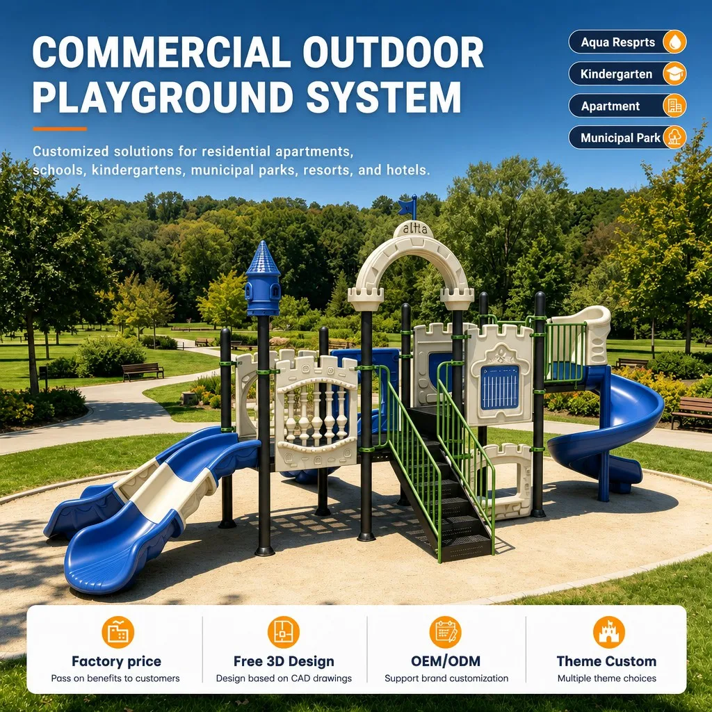 Castle Playground Equipment Kids Outdoor Climbing Slide Swing Set Galvanized Steel CE CPC Certified OEM Wholesale Safe Factory