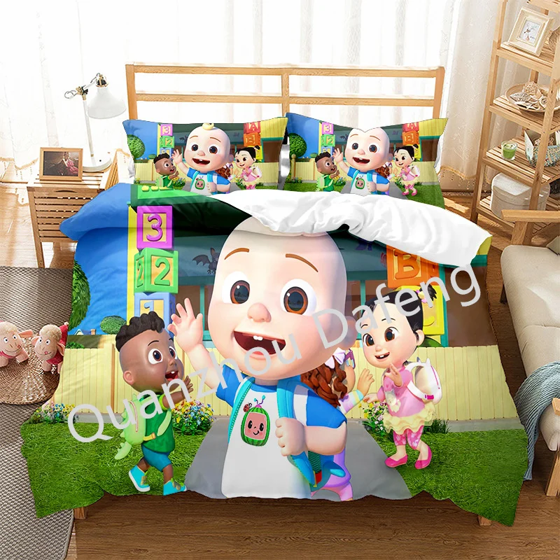 Custom New Style Cartoon Cute Cocomelon Printing Woolen Bedding Bedding ...