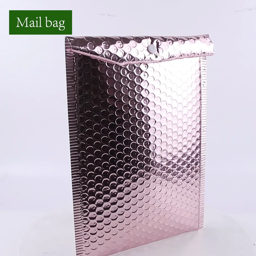 Custom Printed Padded Envelopes Rose Gold Bubble Mailers Metallic Foil