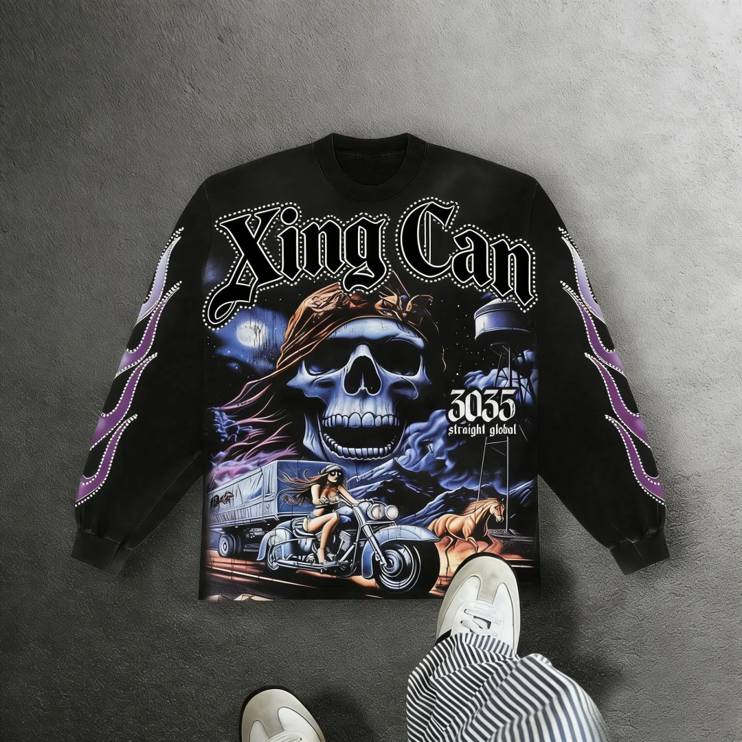 Męski niestandardowy bawełniany (100%) klasyczny T-shirt z okrągłym dekoltem w stylu vintage, retro, uliczny, ciężki, z drukowaniem DTG (Direct-to-Garment), jednolity kolor