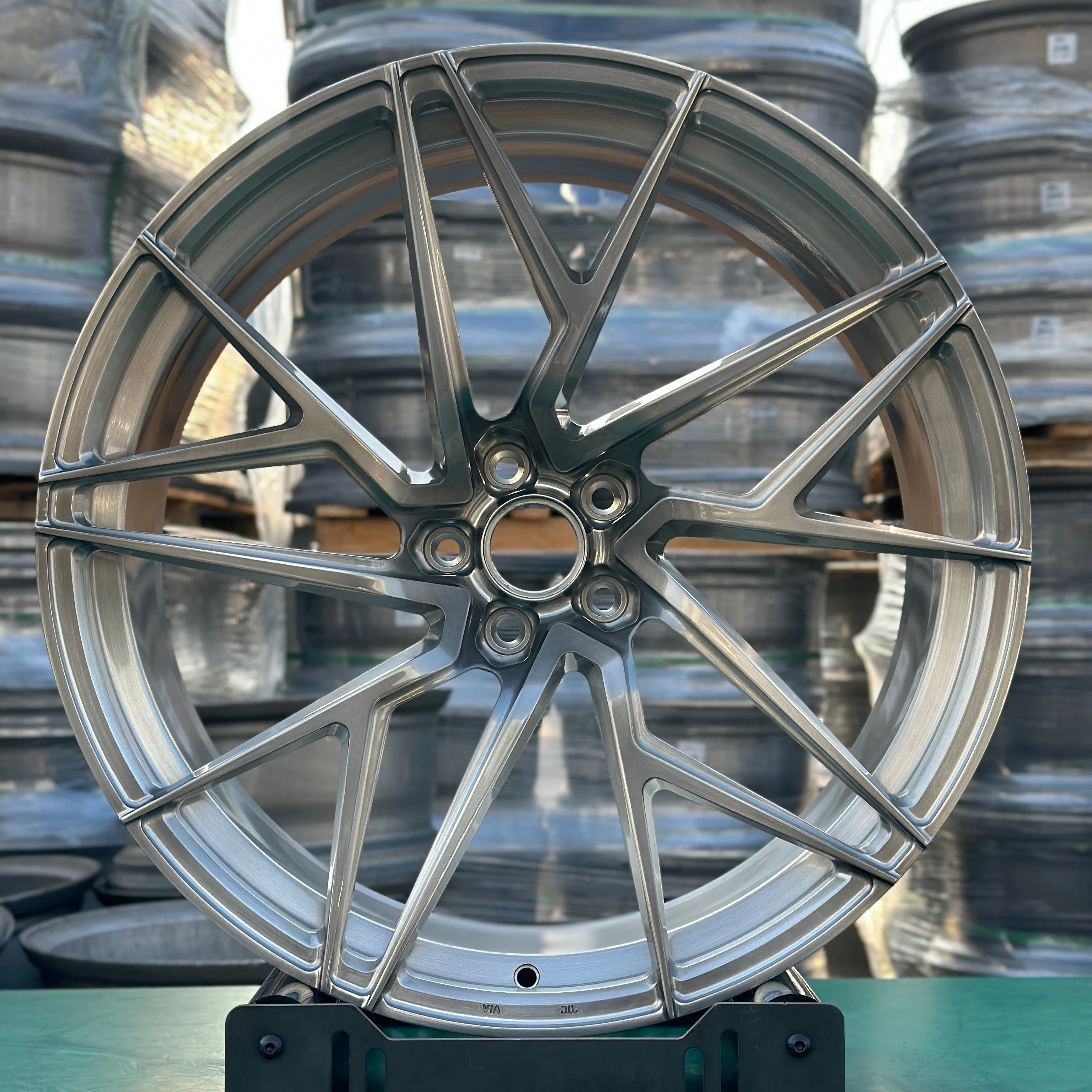 GVICHN multi spoke brushed silver forged wheels 16 - 26 inch aluminum alloy rims 5x112 5x114.3 5x120 monoblock wheel hub