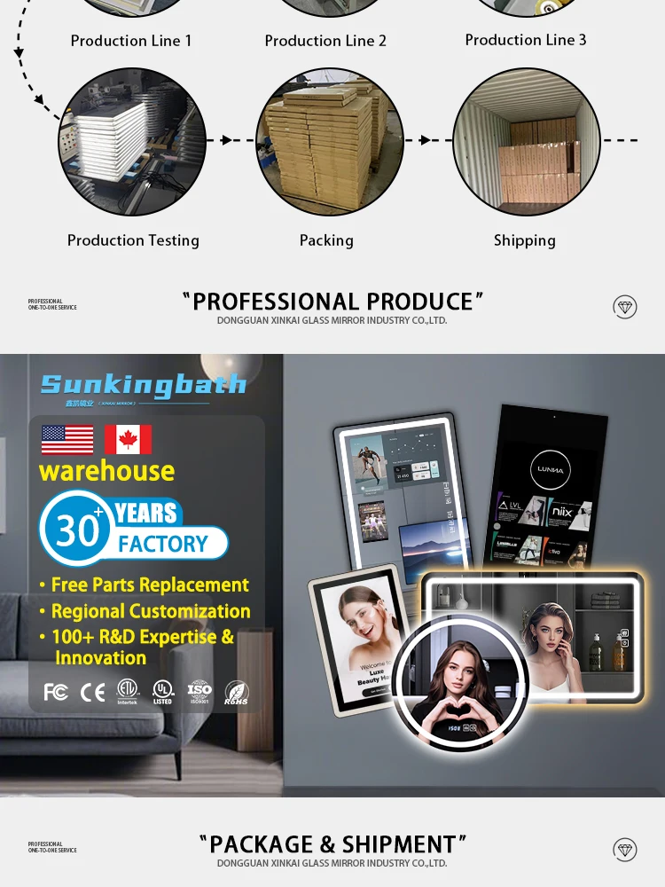 product high quality smart led light customizable touch screen mirror for bathroom mirror bedroom or dressing use-7