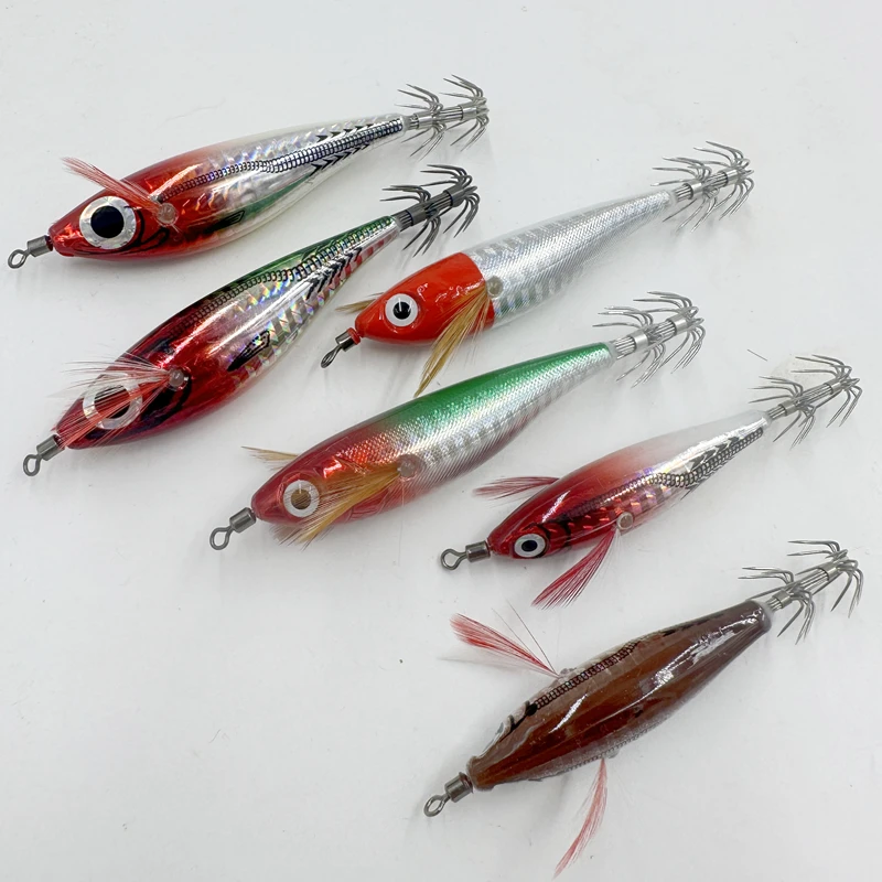 4Pcs Fishing Soft Lure Kit 2g 6.5cm Luminous/UV Squid Jig Fishing Lures  Octopus Calamar For Sea Fishing Wobbler Bait