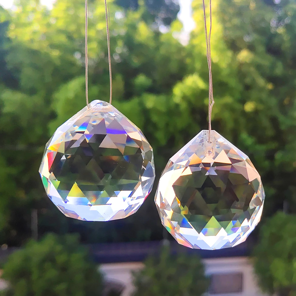 High-Quality Hanging Crystal Prism Sun Catchers 40mm Glass Ball Chandelier  Parts