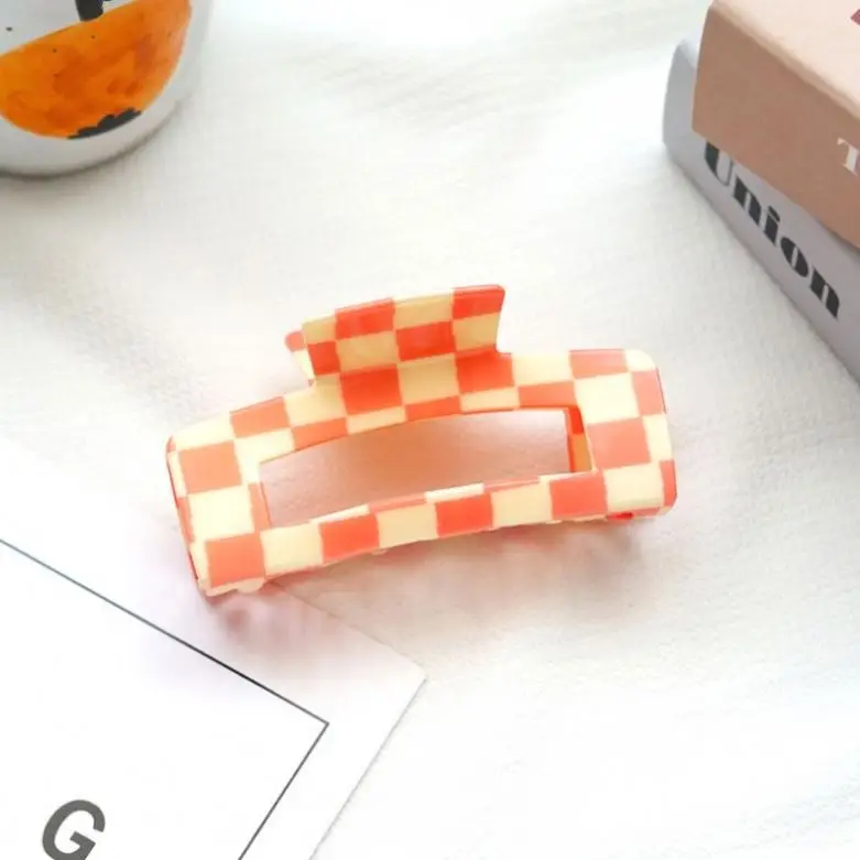 Оптовая продажа, клетчатые заколки для волос, большие заколки для волос для женщин