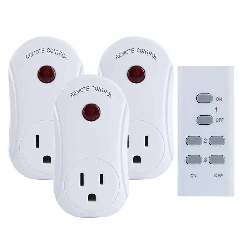 Indoor Remote Control Outlet Plug Wireless Remote Light Power Switch  10A/1200W