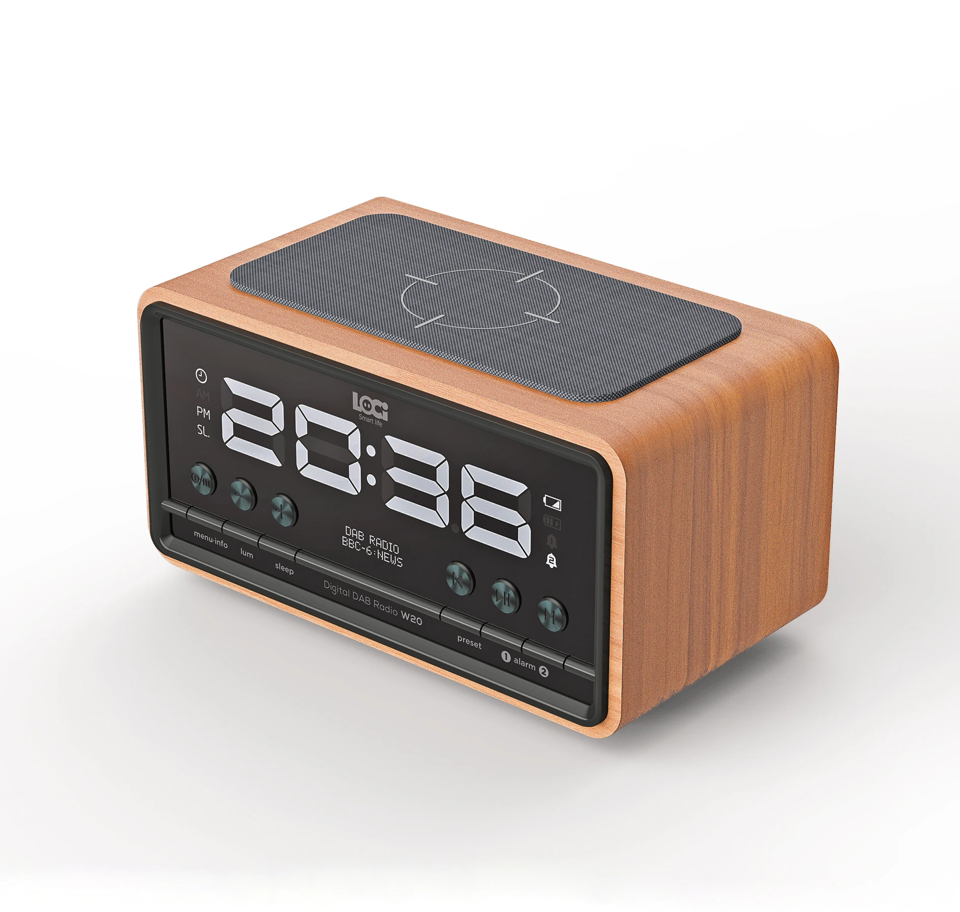 Bedside Wireless Charging Dab Radio Alarm Clock Fm Radio - Buy Dab ...