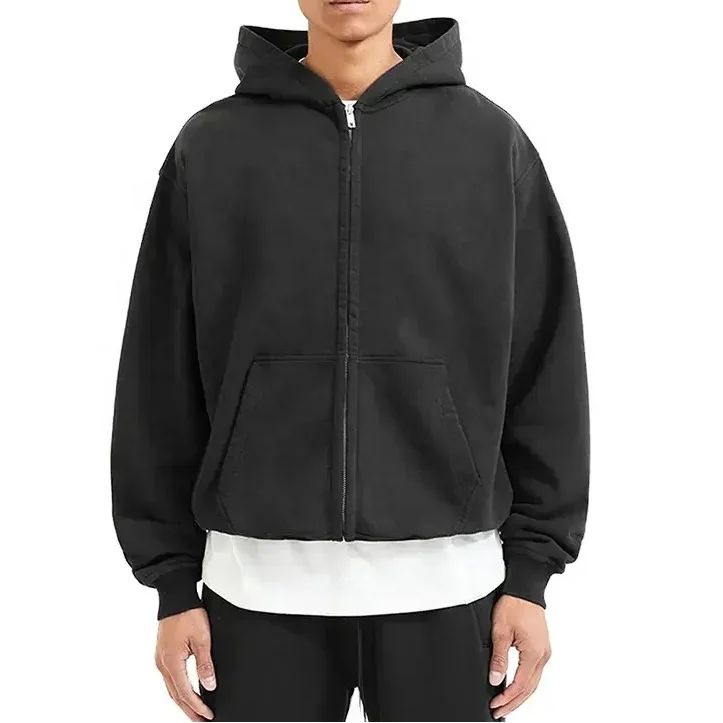 S zipup hoodie cropped ブラック THEREDTHREAD / ザレッドスレッド】S zipup hoodie cropped