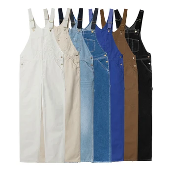 Custom 100% Cotton Duck Canvas Pants Streetwear Carpenter Cargo Pants Fashion Work Jeans Pants Demin Overalls For Men