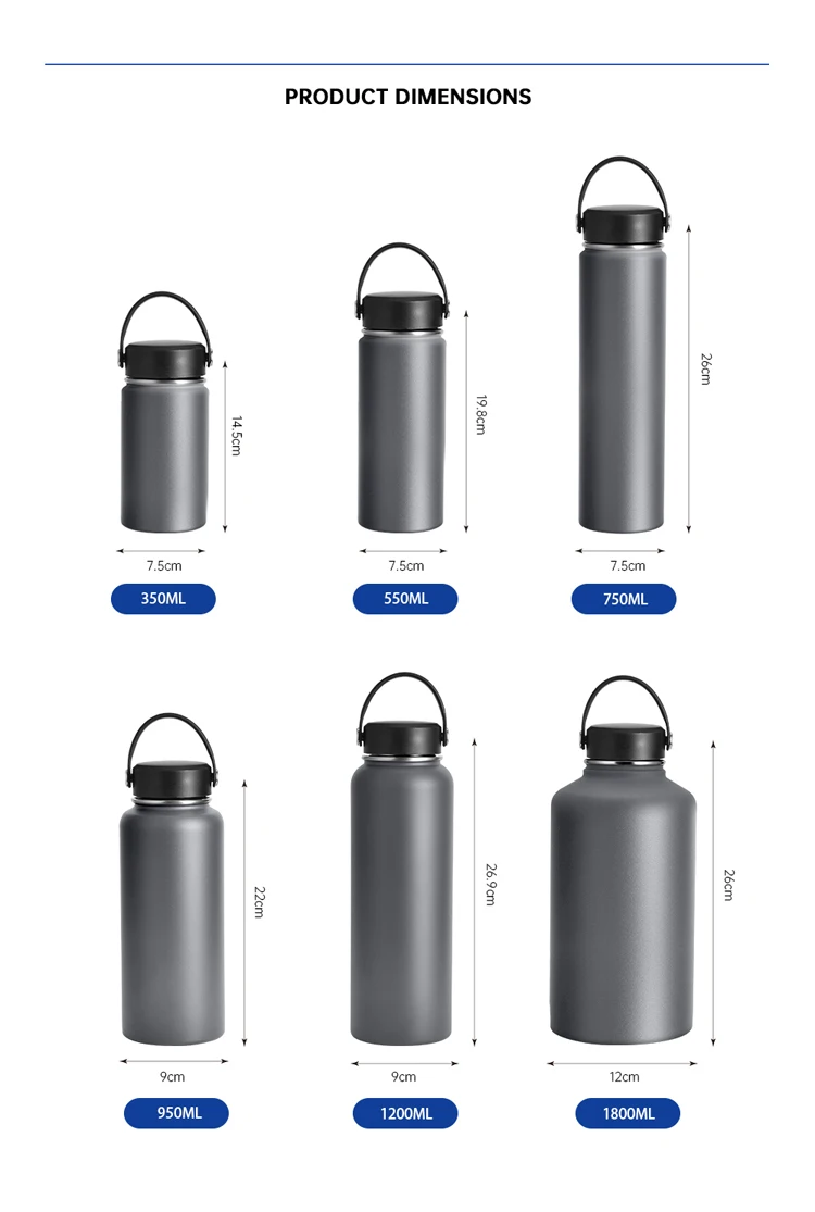 Stainless Steel Bottle Double Wall Insulated Vacuum Flask Powder Coated ...