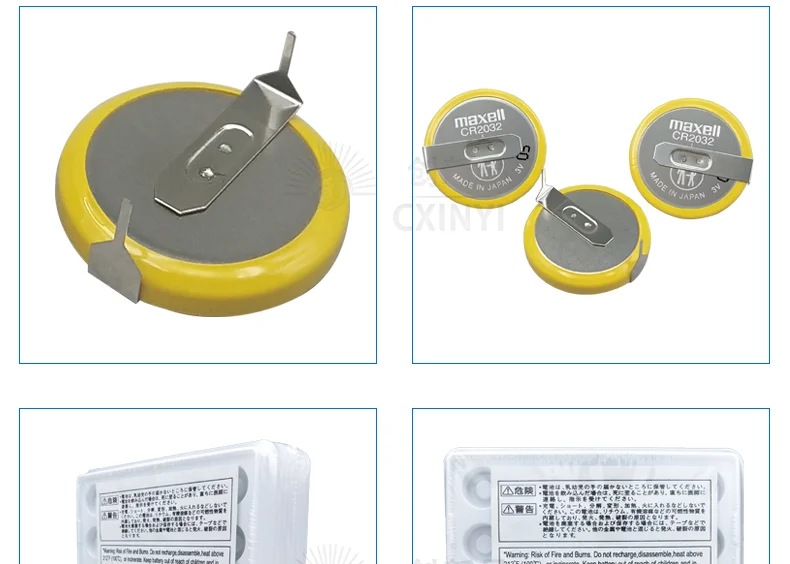 Maxell Cr2032 3v Button Battery With Solder Pins,Suitable For Computer