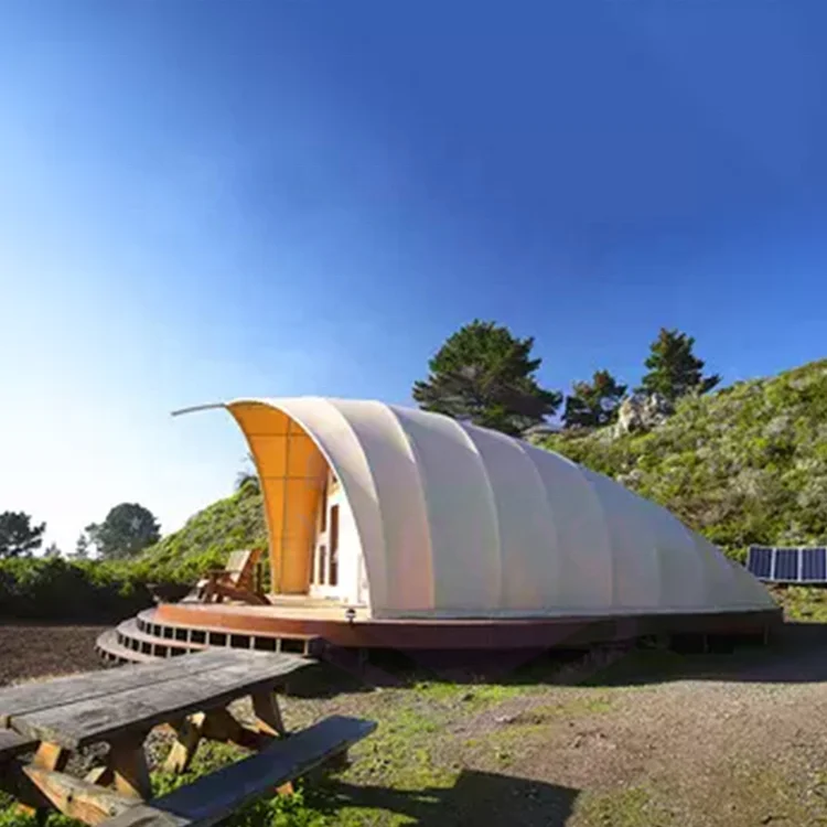 Luxury Strong Galvanized Steel Structure Glamping Shell Shape Hotel Tent for Resort