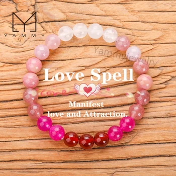 Love Spell Bracelets ,Metaphysical crystal ,Natural crystal bracelet ,Manifest ,Love and Attraction,Gifts for her.