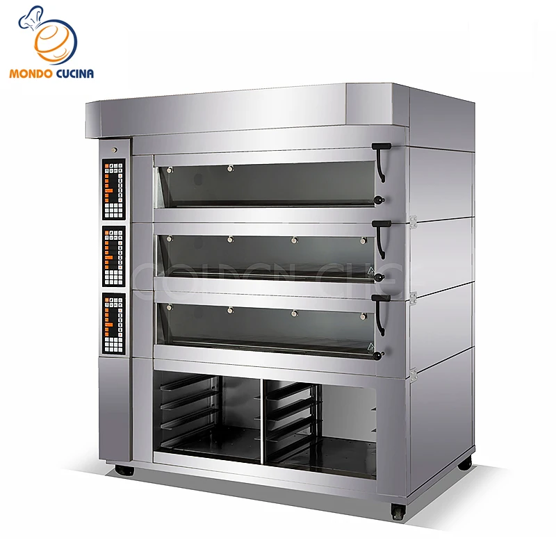 3 палуба 9 лоток хлебобулочные хлеб профессиональный коммерческий Электрический Печь Для Пиццы Машина для пекарни электрическая печь с горячей