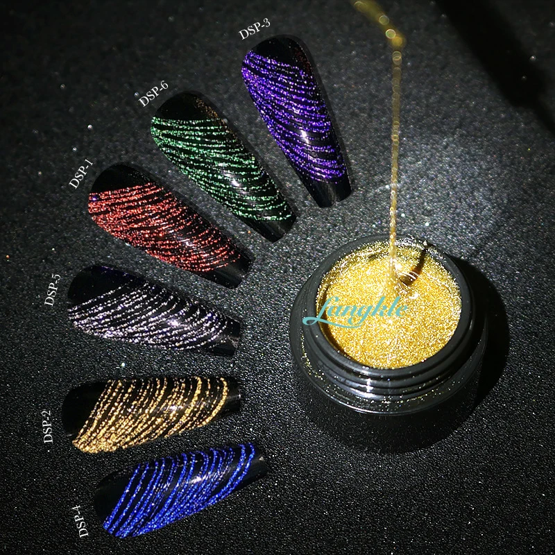 Wholesale Colorful 8ml Crushed Diamond Powder Disco Spider Gel For Nail