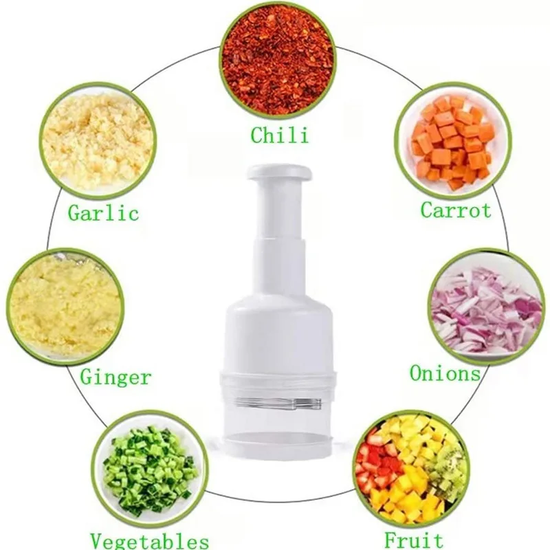 BST Kitchen Gadget Restaurant Mini Manual Press Garlic Vegetable Chopper Machine Onion Chopper Cutter