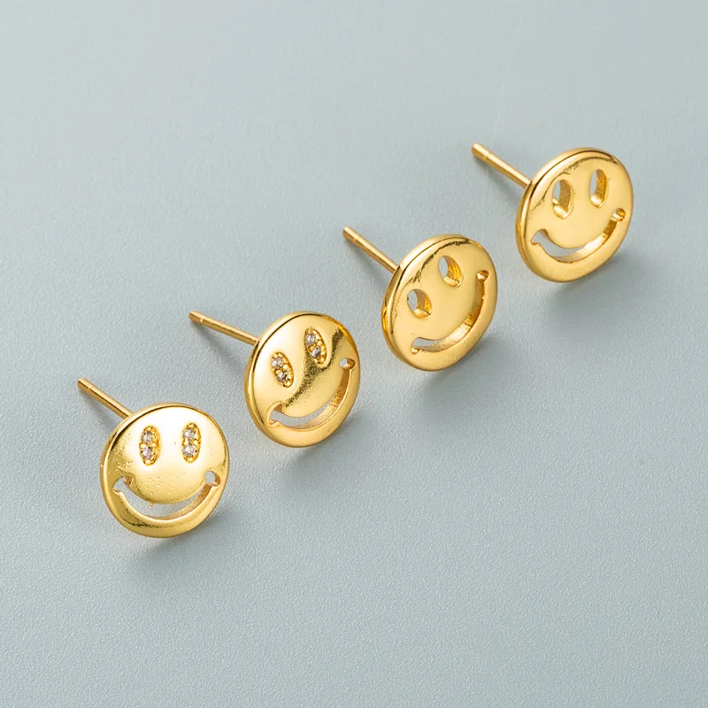 Cute Smiley Emoticon Stud Earrings for Kids