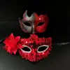 Lentejuelas de semillas de melón con flores laterales + traje de cuerno de alta calidad (rojo)