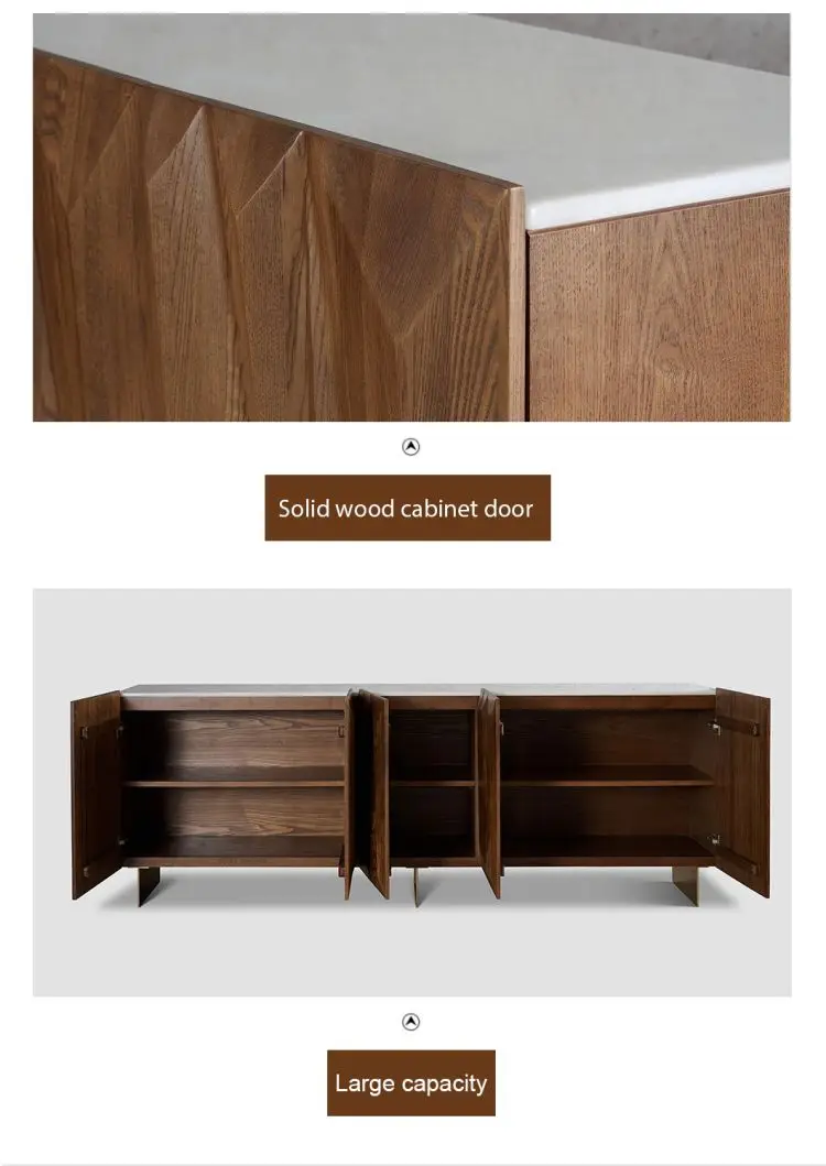 Custom Nordic Modern Wood Sideboard Luxury High End Storage 5 Doors ...