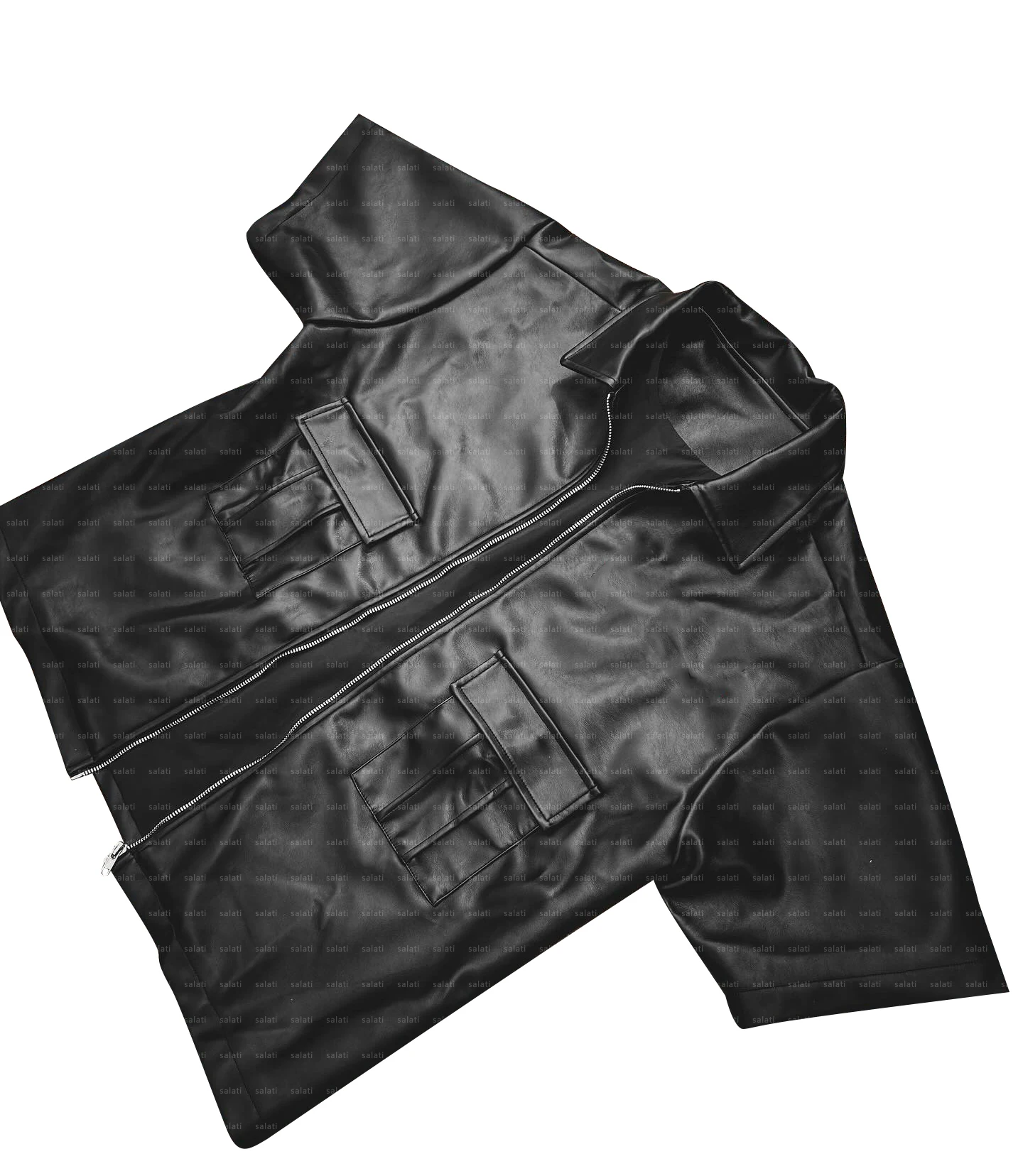 Custom High Quality Zipper Applique Embroidery Short Sleeve Patches Hip Hop Streetwear Motorcycle Pu Leather Jacket for Men gallery 2