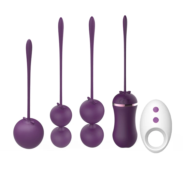 Factory 4-Piece Wireless Vibrating Ball Banger Remote Control Kegel Balls  for Vaginal Tightening-Women's Sex Toy