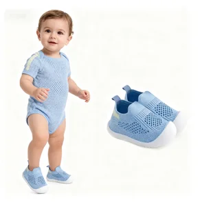 Babyhappy Factory Rubber Flying Woven Soft Toddler Summer Shoes Mesh Breathable Solid Crochet Baby Shoes