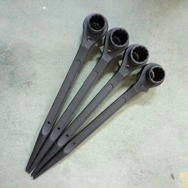 Scaffolding Tube Clamps Podger Spanner 22-24mm 2 Way Steel Erecting Ratchet Spanner Scaffold Tool Wrench