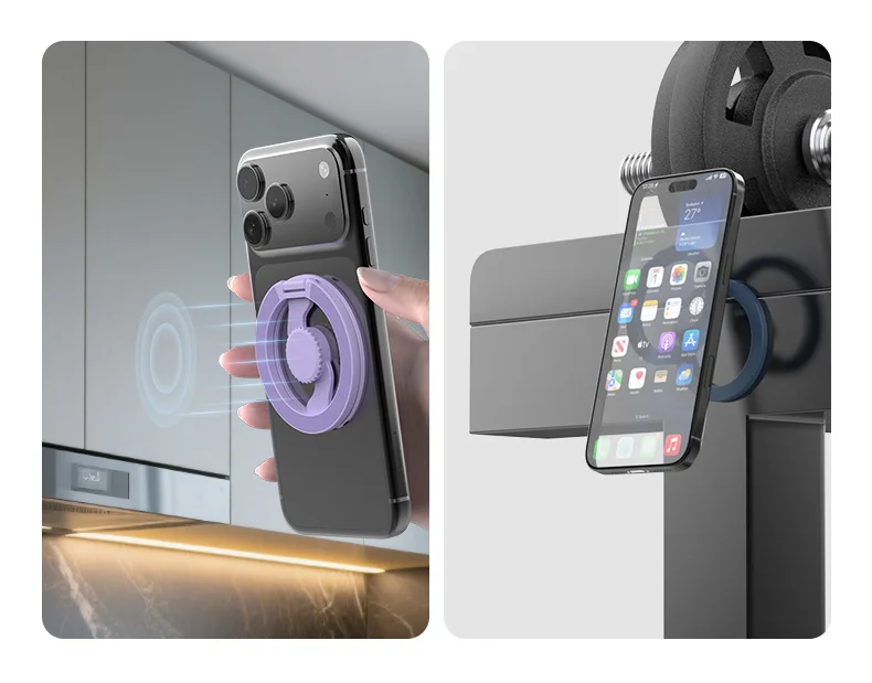 Magnetic Phone Holder Fingertip Gyroscope Design Foldable Dual Axis Stable Stand for Smartphone