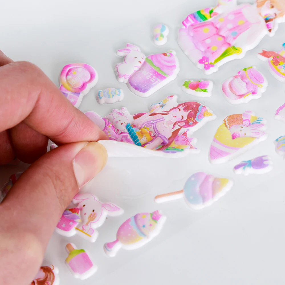 Decorative Kids Cute Pvc Vinyl Cartoon 3d Eva Foam Puffy Stickers For