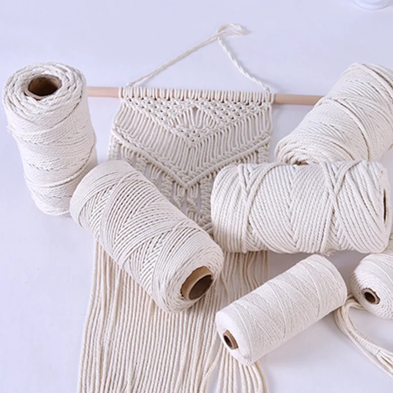 braided cotton cord bobbiny macrame cord 200m knitting yarn for