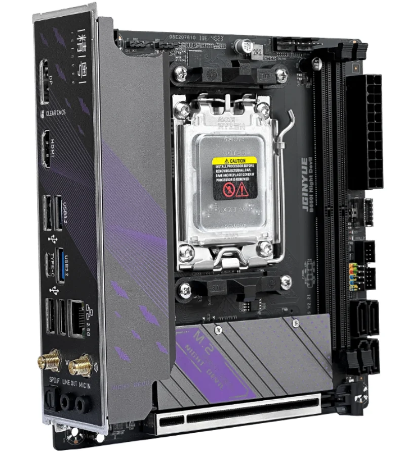 JGINYUE B650I Night Devil AM5 Mini-ITX Motherboard Supports 7500F