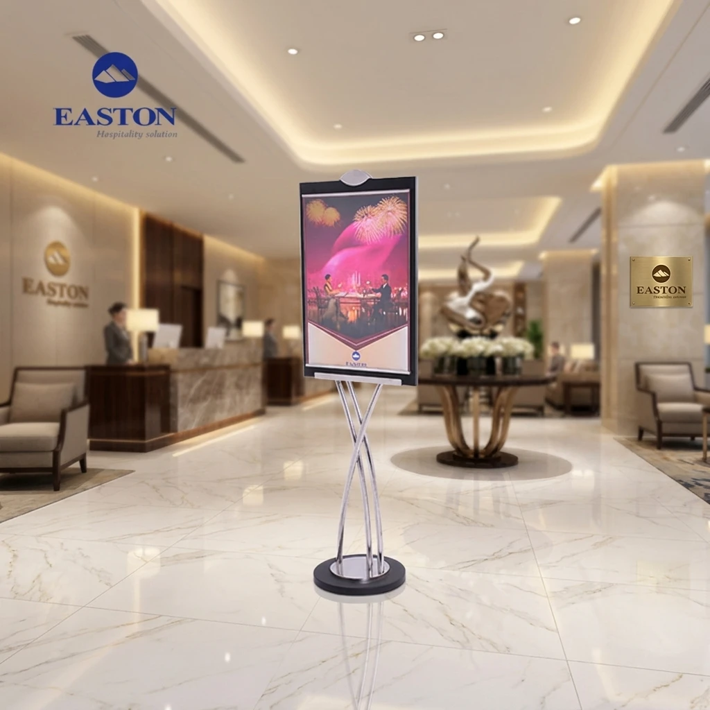 EASTON Modern Style Metal Welcome Board Lobby Display Sign Stands Signage Hotel Lobby Sign Floor Stand Welcome Sign