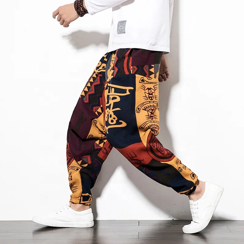 WINWUQB Heren Baggy Hippie Broek Casual Harembroek Grappige Nieuwigheid
