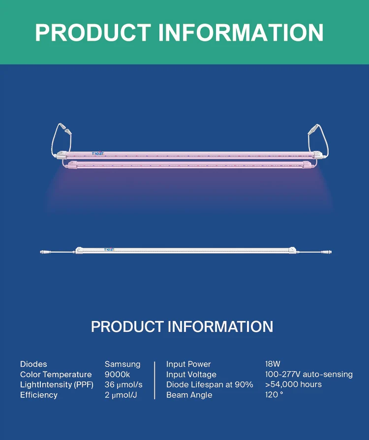 Specialty 18 Watt Replacement T8 T5 Led High Quality Grow Light 18w