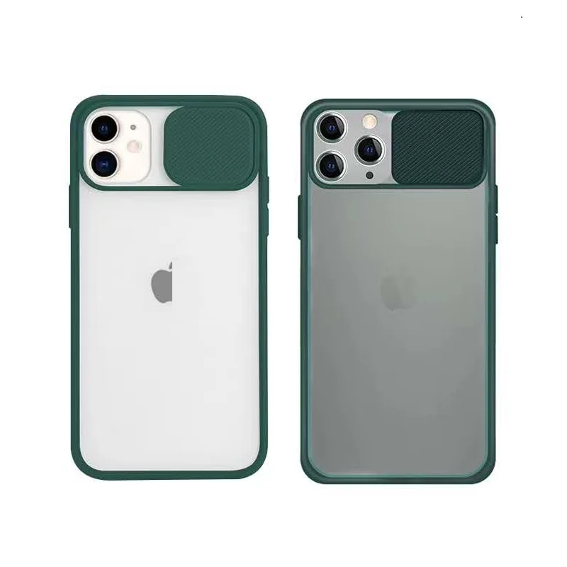 Sliding Camera Protect Frosted Matte PC Phone Case for Iphone 15
