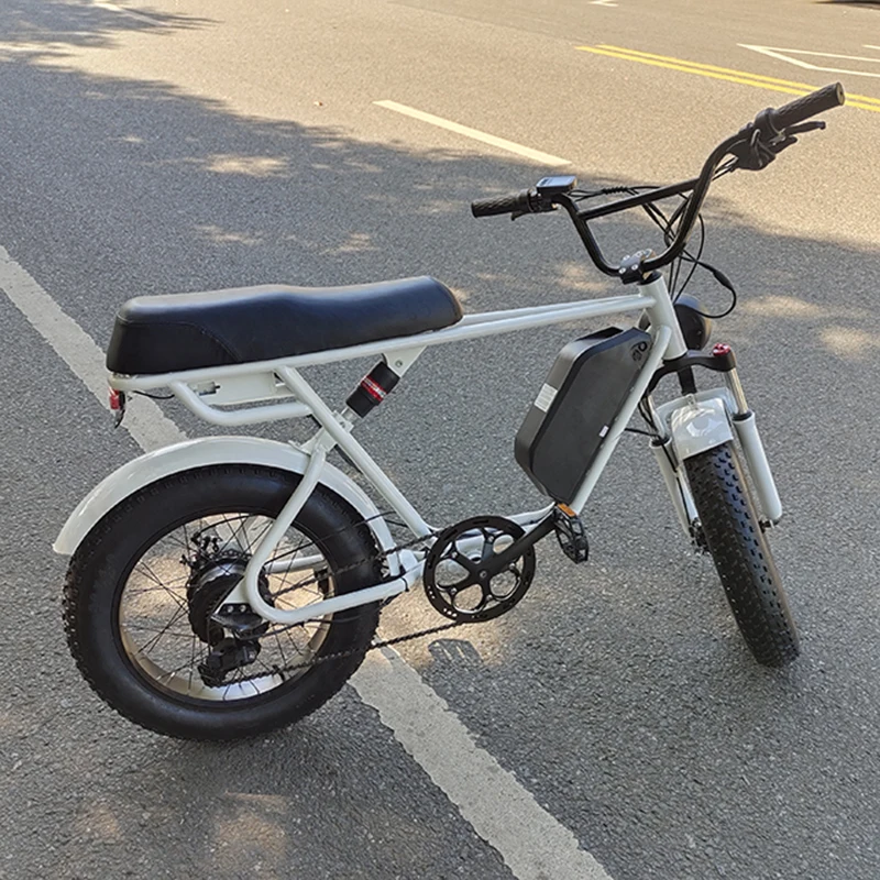 60 Mph Electric Bike A7at26 48v Dual Motor Fat Tire Electric Bicycle