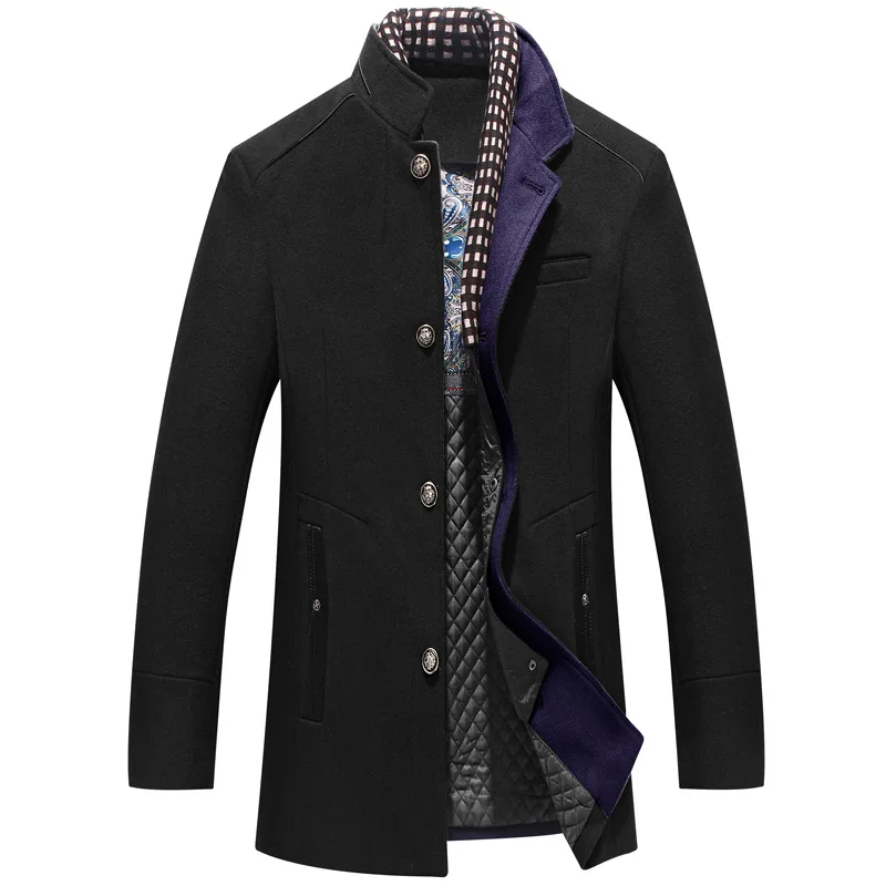 High Quality Wholesale Winter Men's Clothing Jacket Trench Coat Custom Woolen Plus Size Long Coats For Men_voghion.com