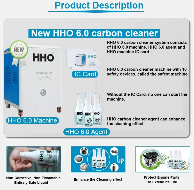 HHO Car Engine Decarbonise Machine Fuel Energy Saving CE 60min/car Oxy Hydrogen Engine Carbon Cleaning Machine Price
