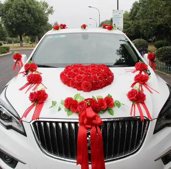 customized artificial car flower wedding car