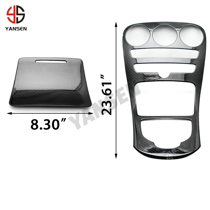 Garniture Panneau Console Centrale Fibre Carbone Pour Mercedes Classe C W205 (2019-2020) Et Classe GLC X253 (2020)