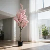 Albero di ciliegio artificiale in vaso, sottile, rosa chiaro, 160 cm
