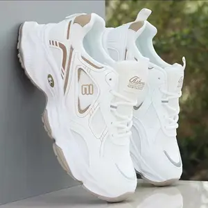 Men's Casual Spring Trendy Sports Sneakers Platform Sole Walking Style Shoes with Non-slip Wear-Resistant Mesh PU Insole Slip-On