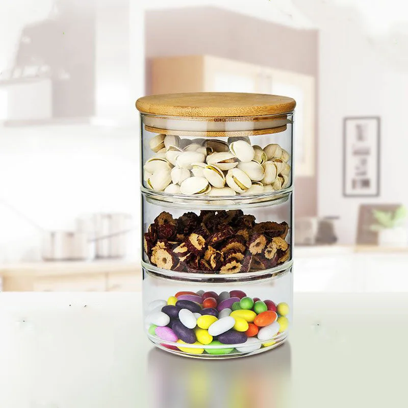 Buy Wholesale China Glass Cookie Jar 3 Pcs Food Glass Storage Airtight Jar  With Lids Glass Candy Jar Set & Cookie Jars at USD 6.75