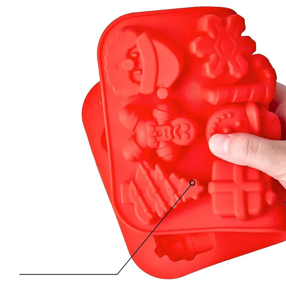 Christmas Series  Rectangle Silicone Chocolate & Candy Mold Handmade DIY Non-Stick Heat Resistant Soft Mold details