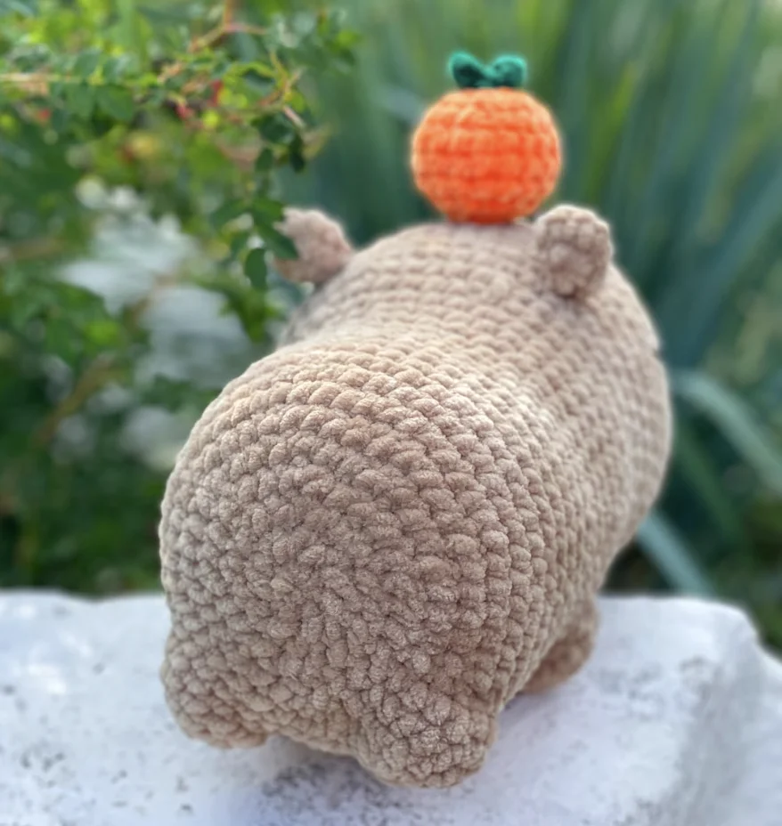 Portafortuna Capybara Lavorato All'Uncinetto | Peluche Portachiavi Motivazionale Con Biglietto Ispirazionale