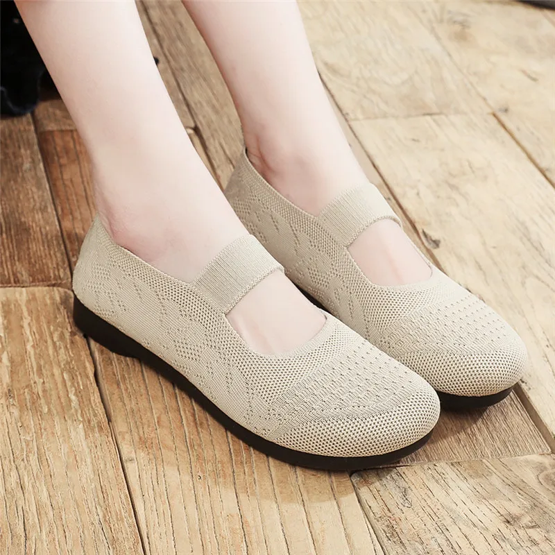 2025 Spring and Autumn New New Ladies Round Toe Flat Large Size Casual Shoes