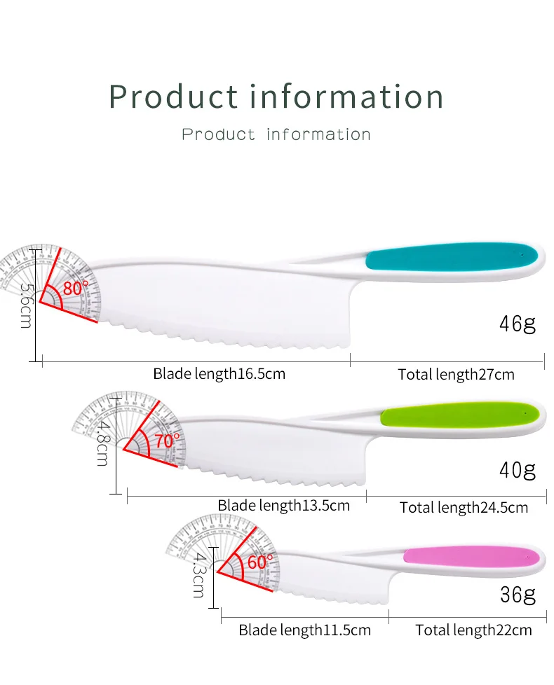 Plastic Fruit Knife Sawtooth Safe Kitchen Knife Kids Chef For Bread