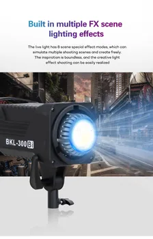 Zsyb BKL-300Bi 3200-5600K Bi-color 120w Professional Outdoor Video Photography Cob Led Light With Remote Control for Shooting product image